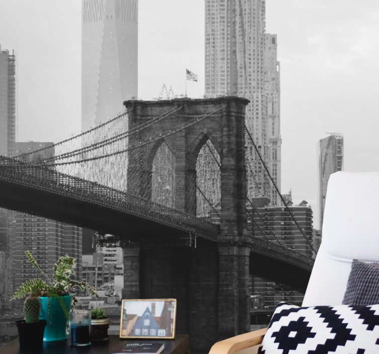 Fototapet af byer brooklyn bridge silhuet - TenStickers