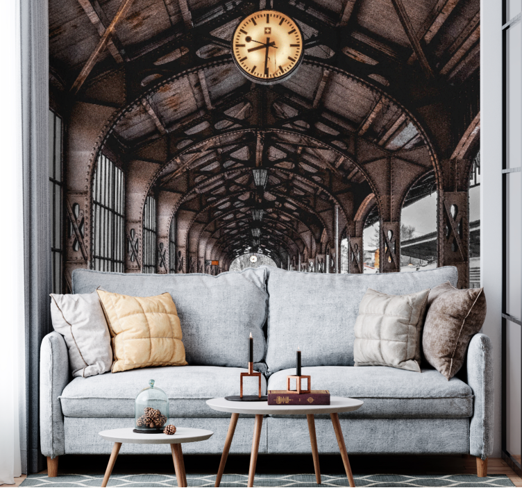 Fototapet af byer clocked station bue - TenStickers