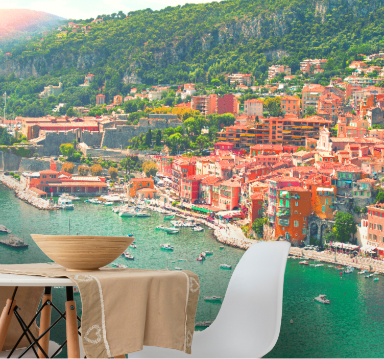 Fototapet af byer seaside village perspektiv - TenStickers