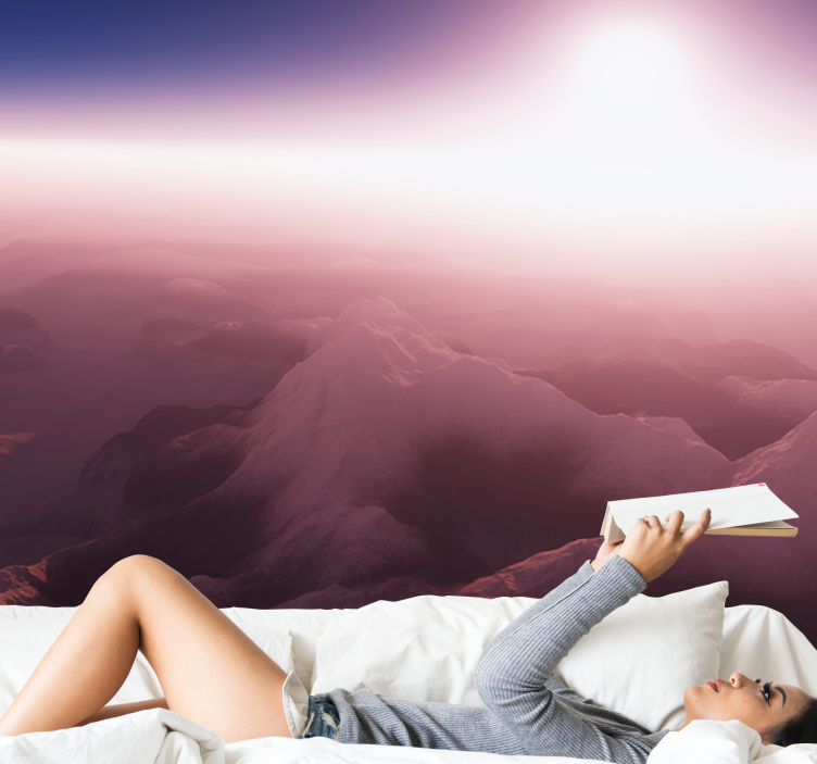 Fototapet bjerg fredfyldt bjergtop - TenStickers