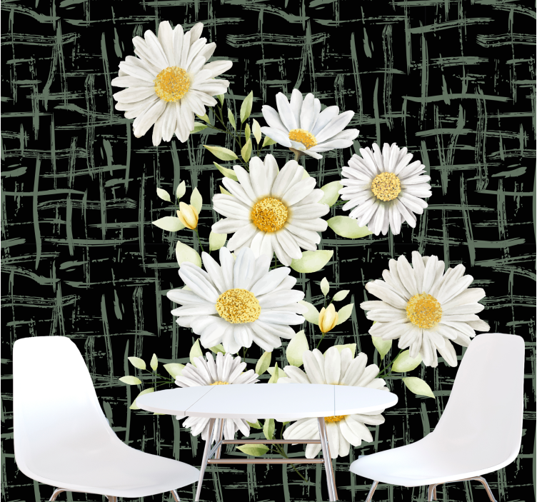 Fototapet blomster margueritarrangement - TenStickers