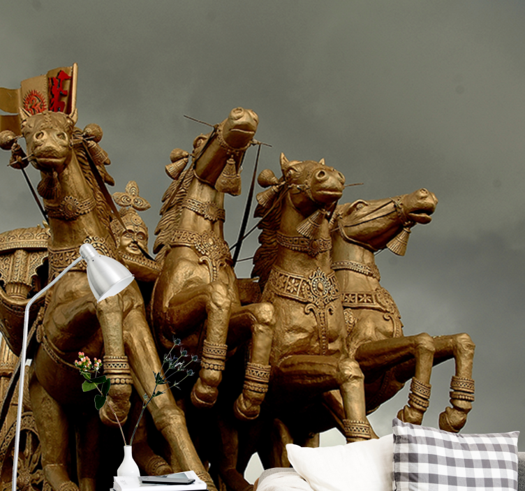 Fototapet køretøj historiske vognheste - TenStickers