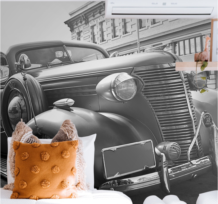 Fototapet køretøj klassisk biludstilling - TenStickers