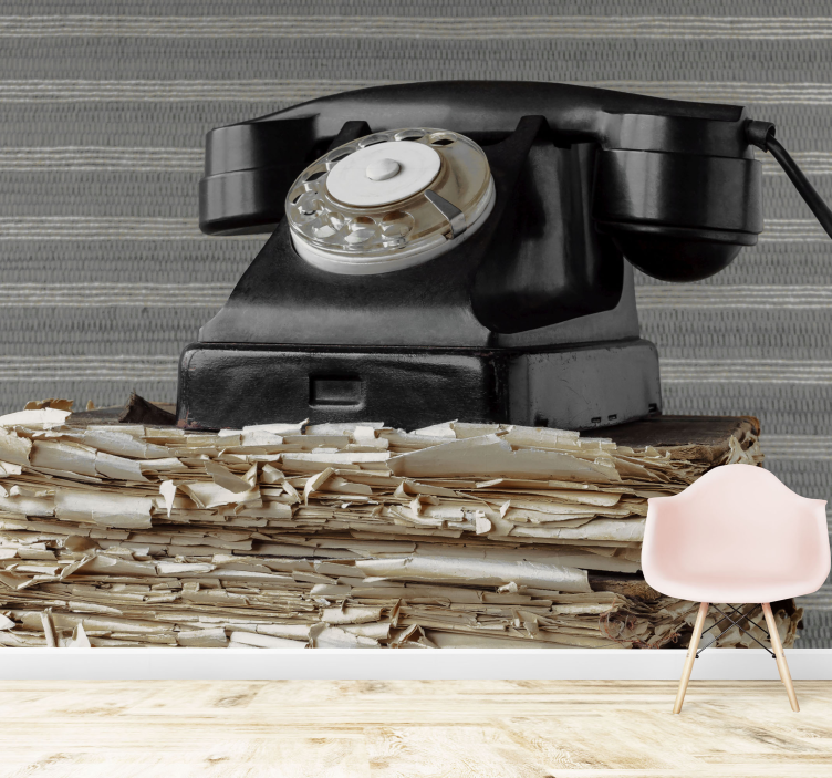 Fototapet køretøj vintage telefon klassisk - TenStickers