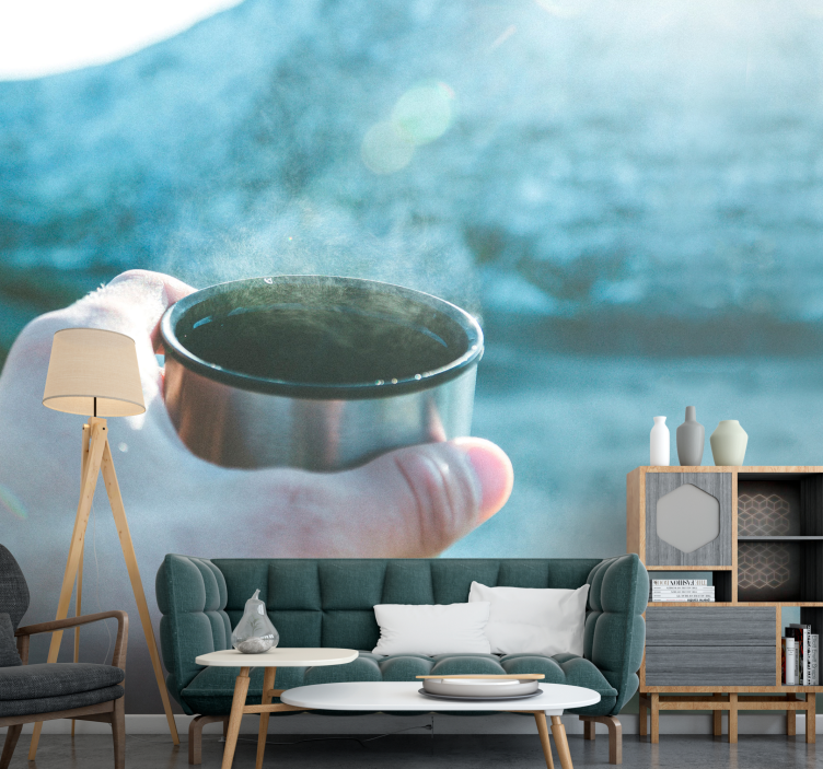 Fototapet med folk der holder drikkevarer - TenStickers