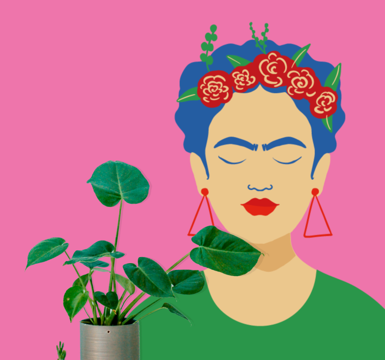 Fototapet med folk frida kahlo portræt - TenStickers