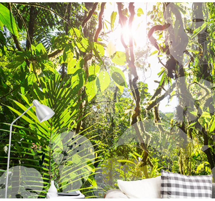 Frodigt grønt fristed natur fototapet - TenStickers