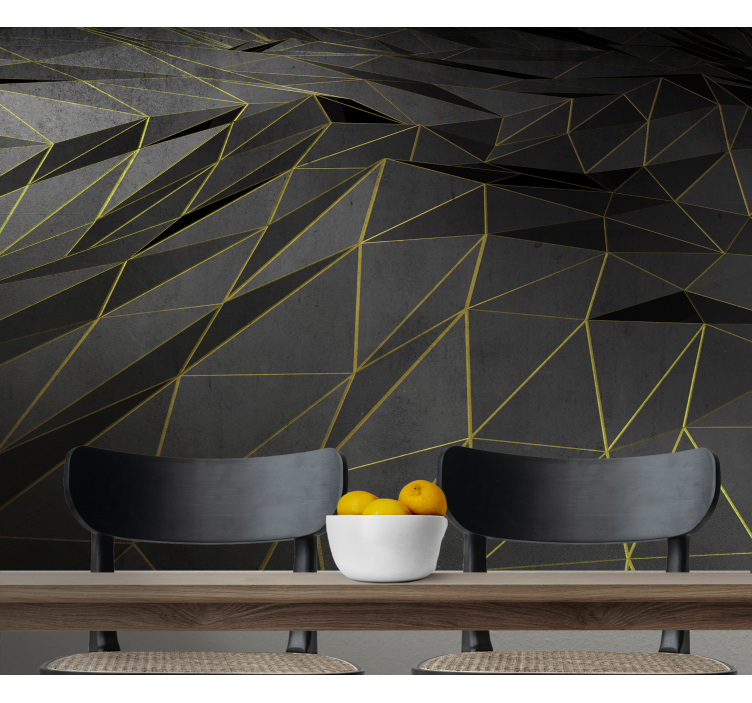 Geometrisk linjemønster fototapet abstrakt - TenStickers