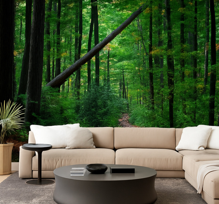 Grønt skovdesign fototapet jungle - TenStickers