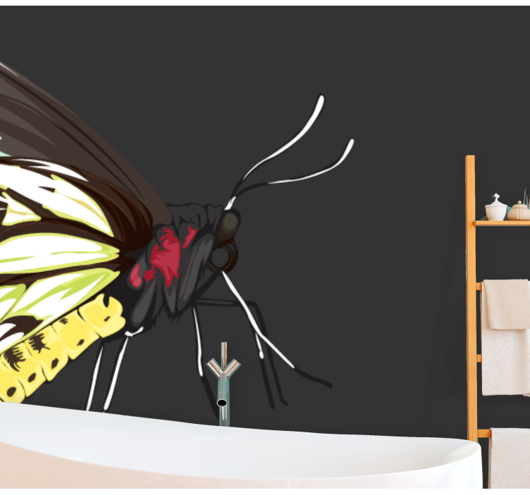 Gul sommerfugl design fototapet strand - TenStickers