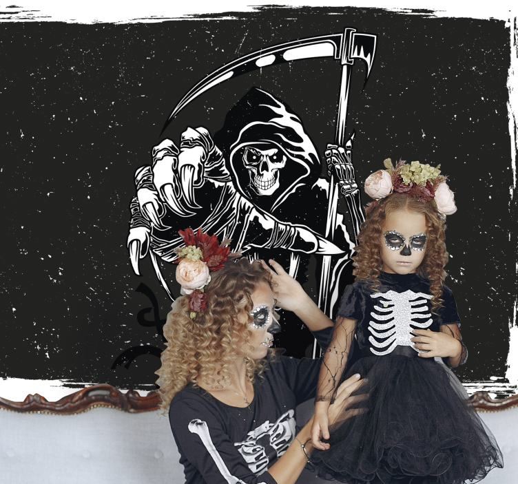 Halloween fototapet med illustration af dødens engel - TenStickers