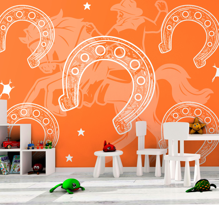 Hestesko vintage fototapet - TenStickers