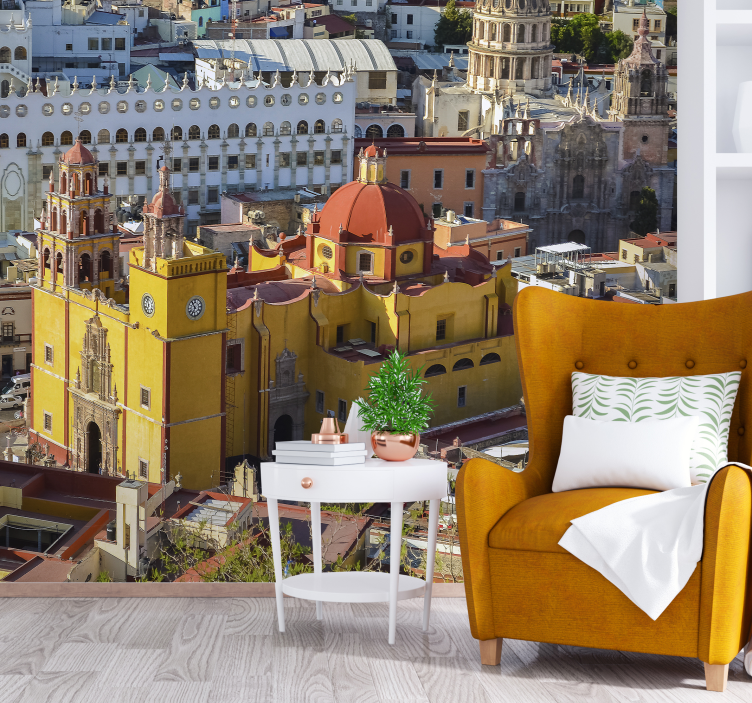 Historiske gule katedral fototapet af byer - TenStickers