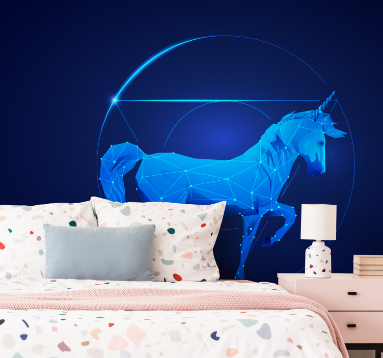 Holografiske unicorn børnevægfototapeter - TenStickers
