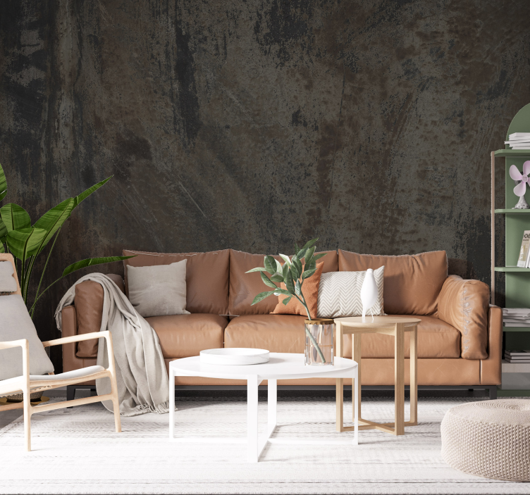 Industrielt gråt rustent jern mønster fototapet - TenStickers