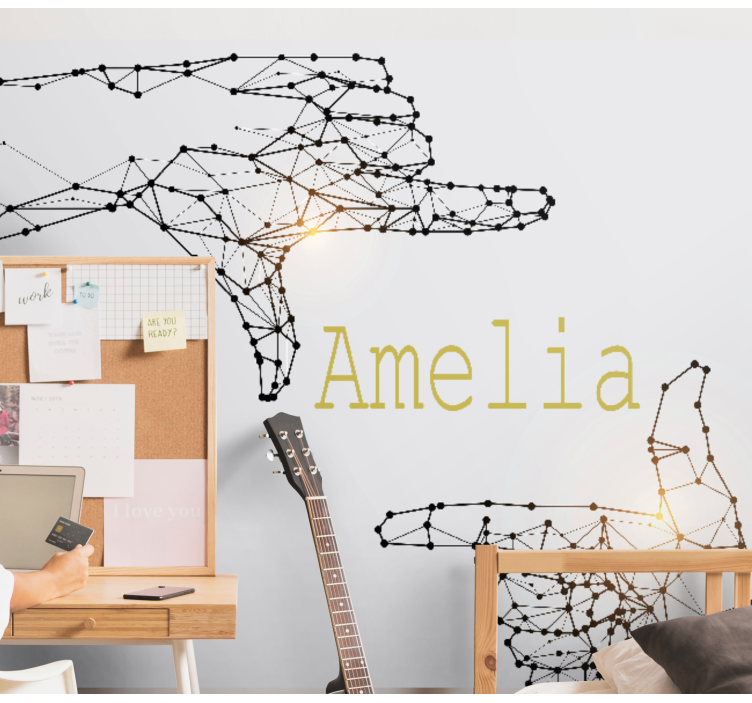 Interaktiv håndbevægelse personlig fototapet - TenStickers