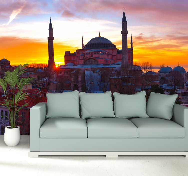 Istanbul solnedgang fototapet - TenStickers