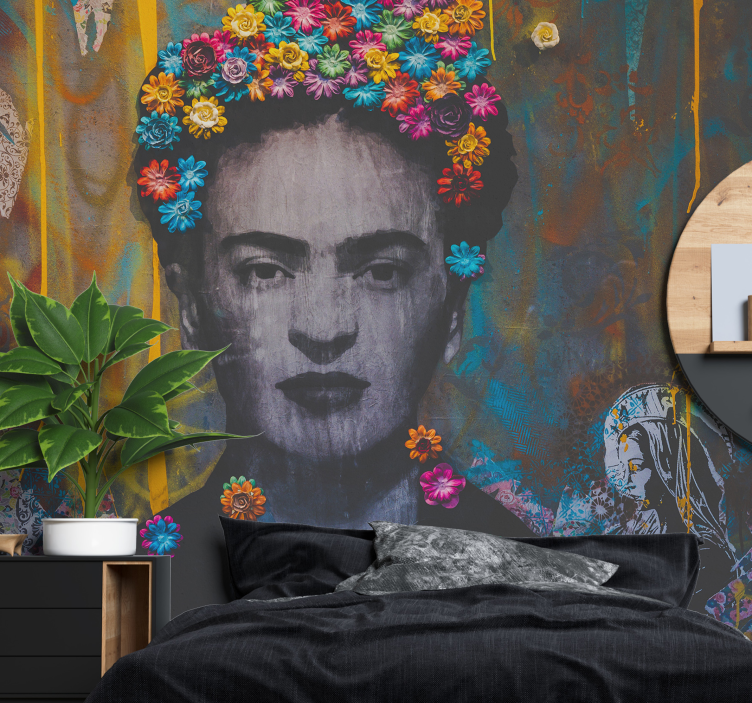 Kahlo boho kunst pige urban kunst fototapet - TenStickers