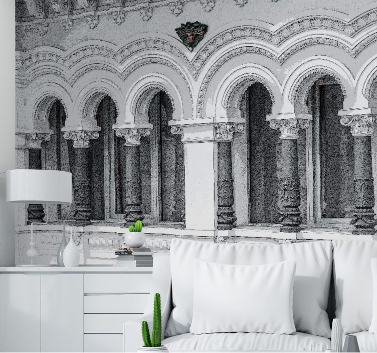 Klassiske kunst fototapet arkitektoniske buer detaljer - TenStickers