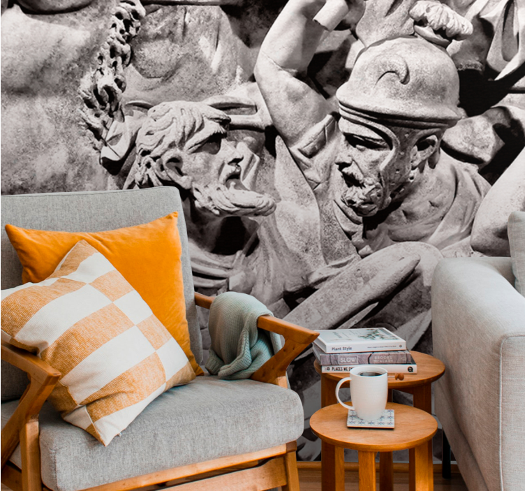 Klassiske kunst fototapet gammel kamp scene - TenStickers