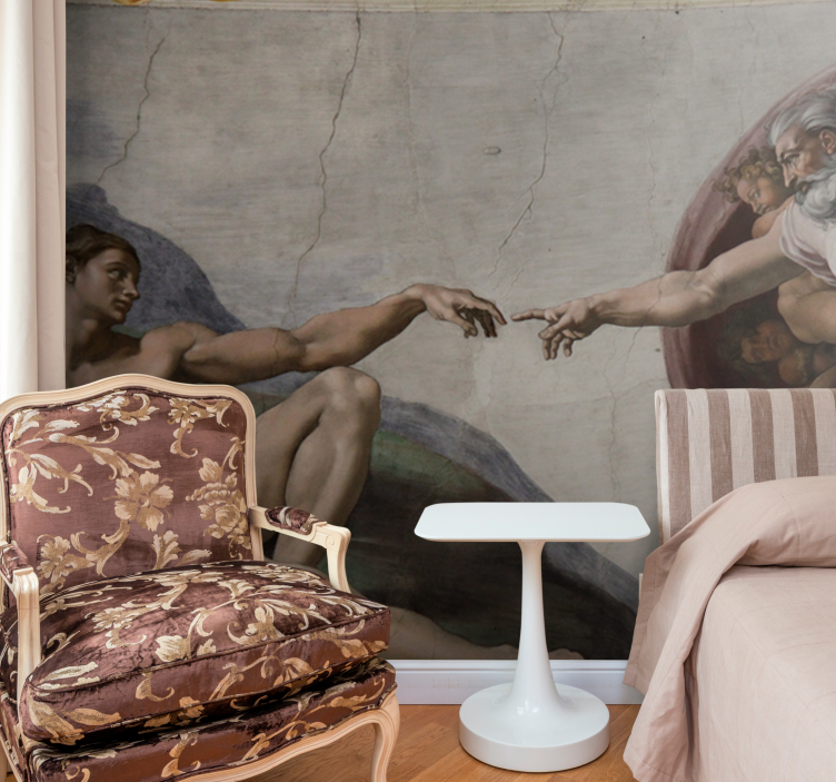 Klassiske kunst fototapet skabelsesscene - TenStickers