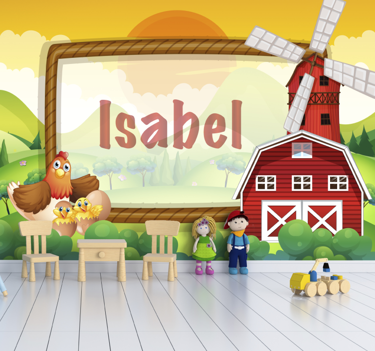 Landbrugsjord ramme brugerdefinerede fototapet - TenStickers