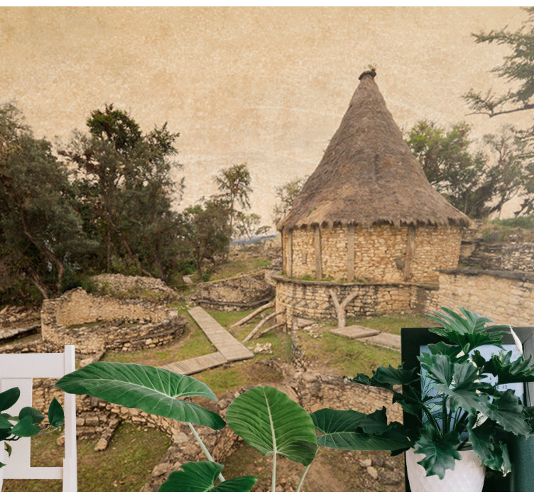 Landskab fototapet gammel struktur - TenStickers