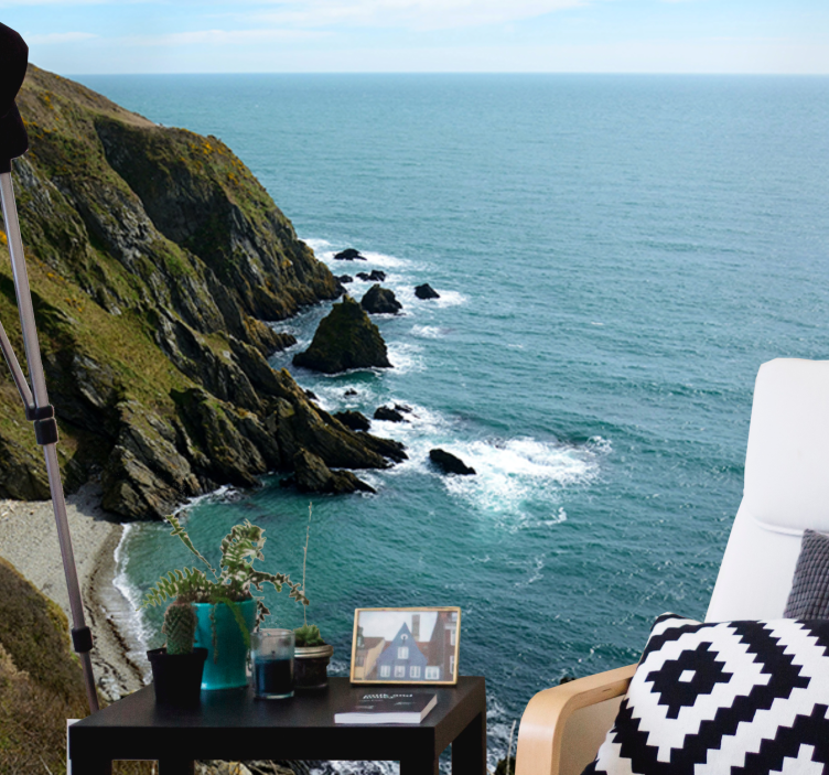 Landskab fototapet kyststenstruktur - TenStickers