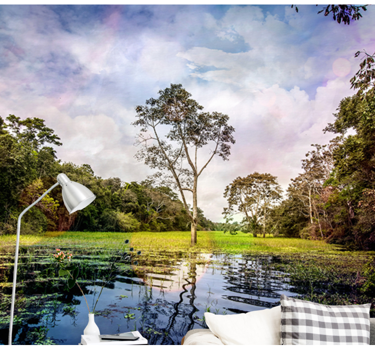 Landskab fototapet rolig naturscene - TenStickers