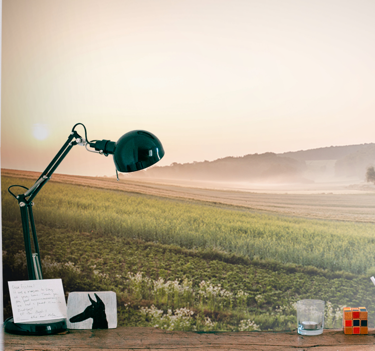 Landskab fototapet rolige grønne enge - TenStickers