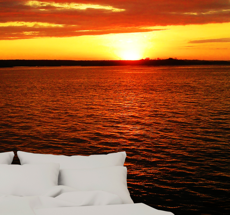 Landskab fototapet skumring over havet - TenStickers