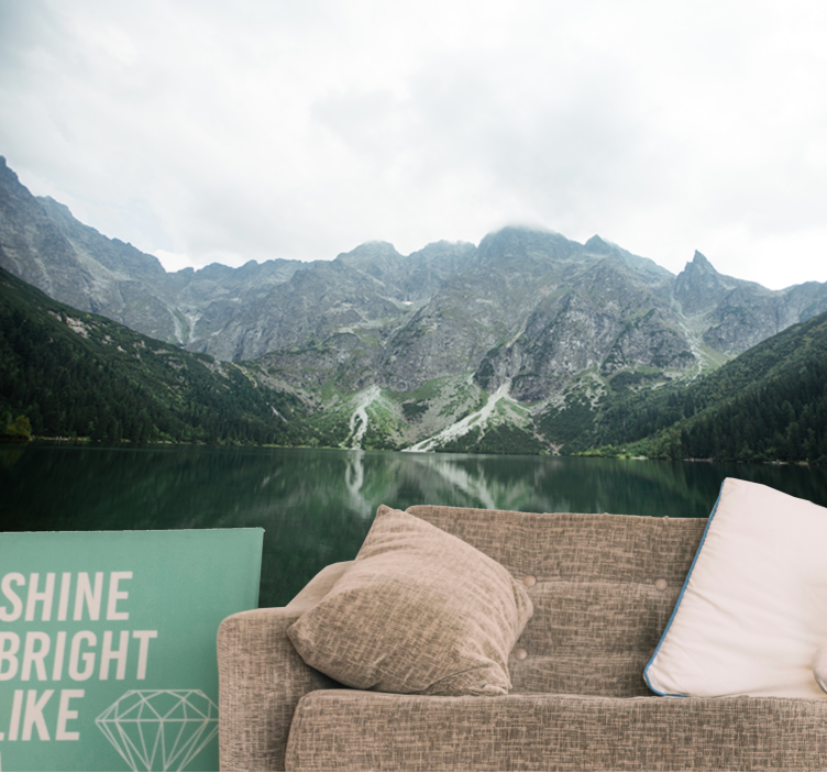 Landskab fototapet storslået bjergrefleksion - TenStickers