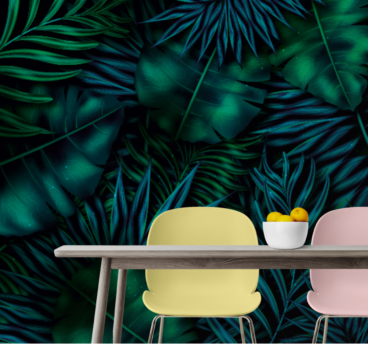 Lyse grønne blade natur fototapet - TenStickers