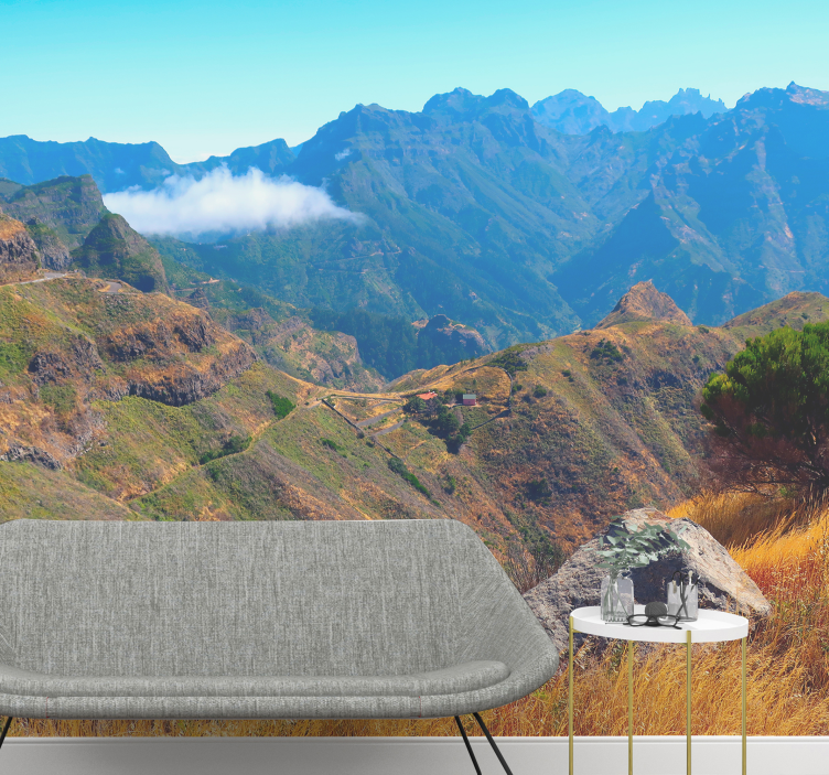 Madeira island bjerg vægmaleri - TenStickers
