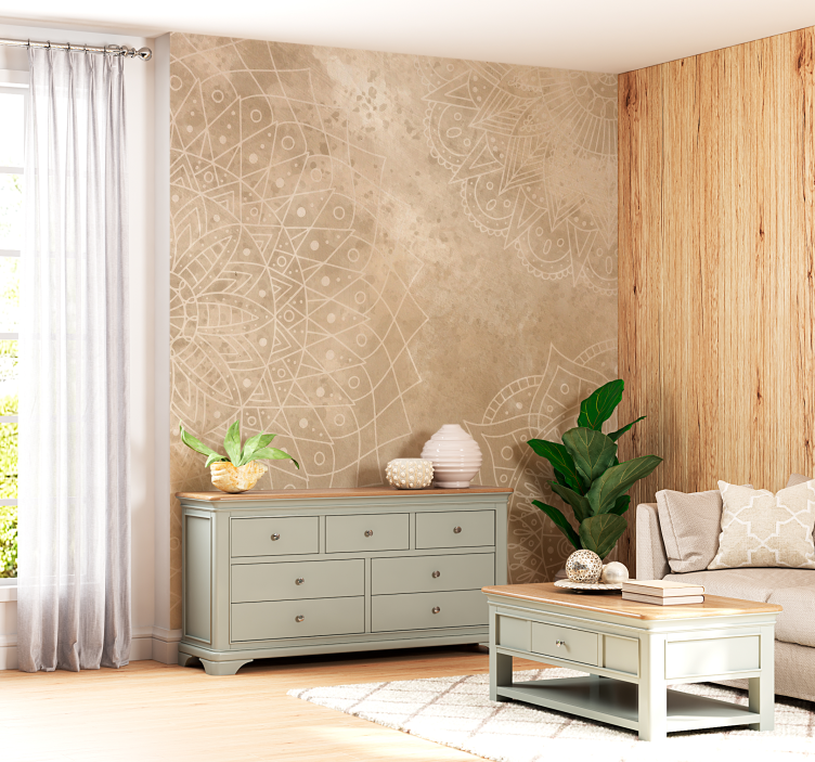 Mandalaer vintage fototapet til stuen - TenStickers