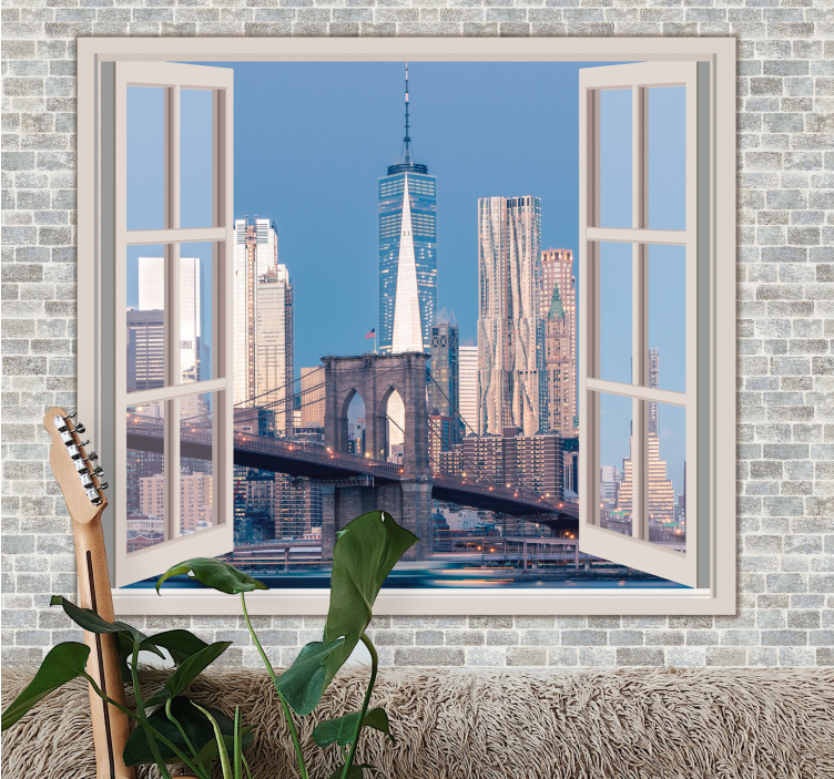 Manhattans udsigter ren himmel New York fototapet - TenStickers