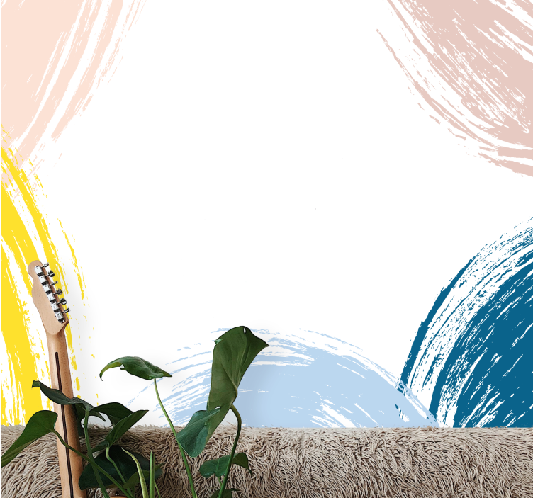 Minimalistiske buskstrøg fototapet abstrakt - TenStickers