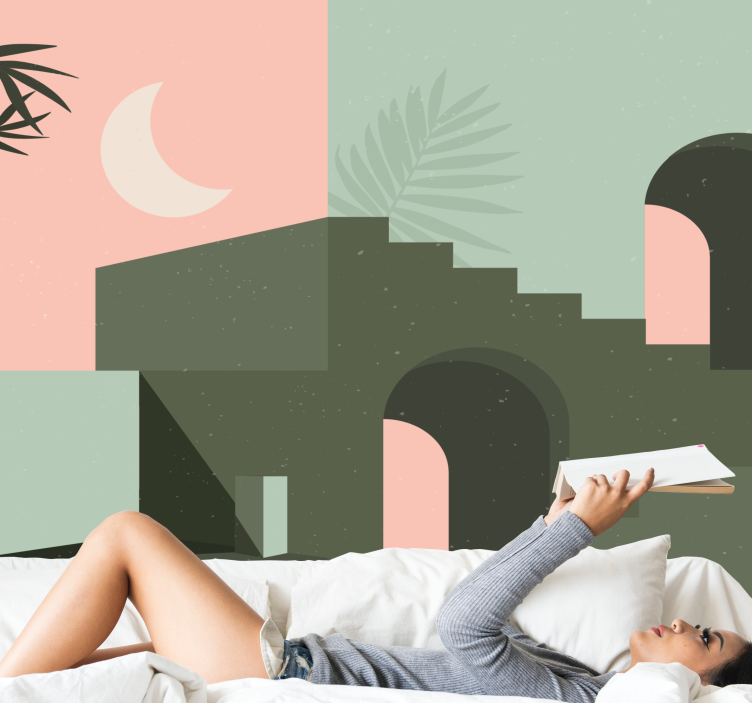 Moderne fototapet abstrakt geometrisk komposition - TenStickers