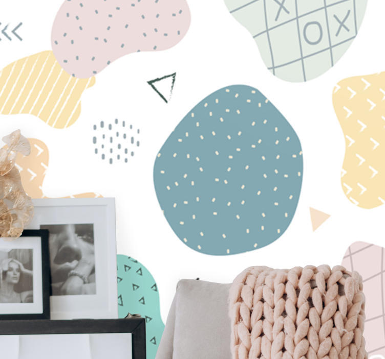 Mønster fototapet abstrakte mønsterformer - TenStickers