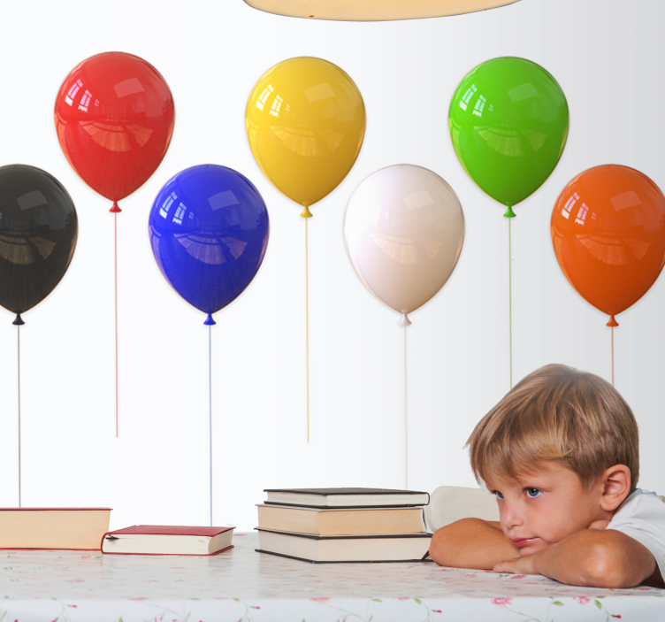 Mønster fototapet farverigt ballonarrangement - TenStickers