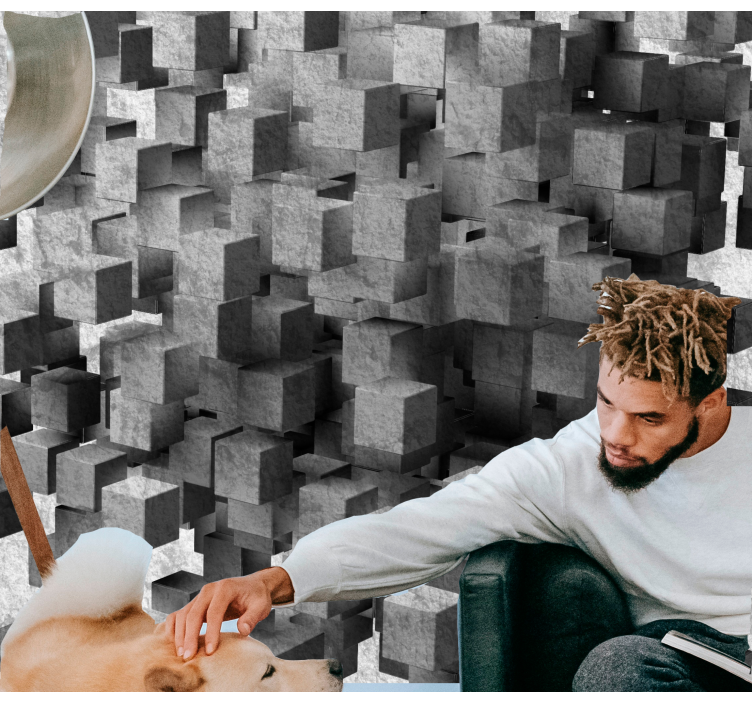 Mønster fototapet kubisk overflade mønster - TenStickers