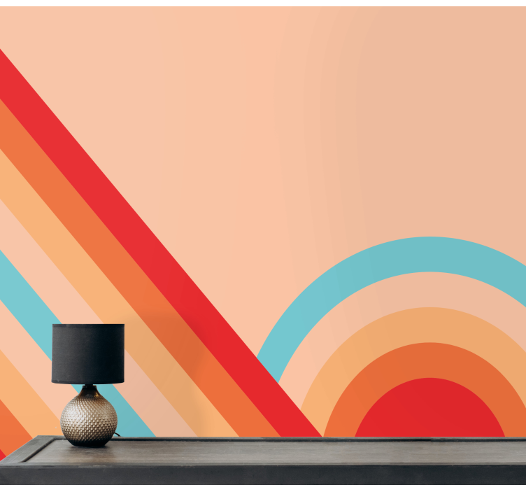 Mønster fototapet retro geometriske mønstre - TenStickers