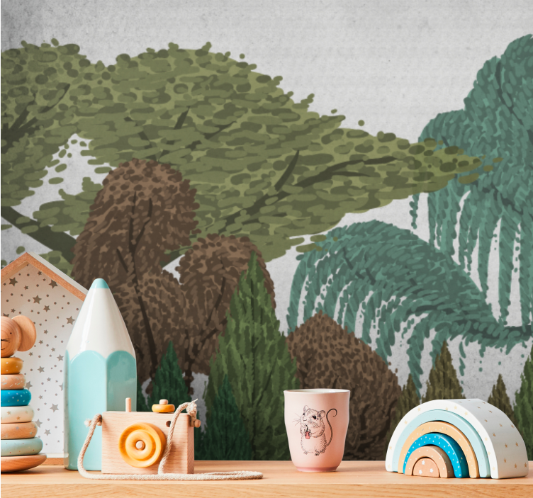 Natur fototapet livlig løvsceneri - TenStickers