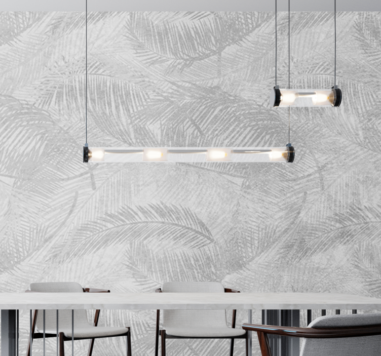 Natur fototapet med stilfulde bladmotiver - TenStickers