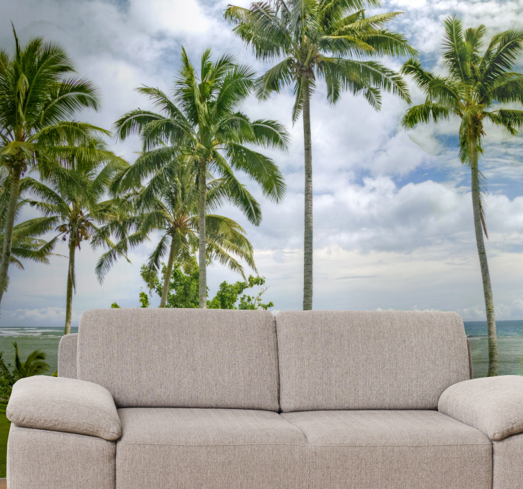 Natur fototapet med udsigt til tropiske palmer - TenStickers
