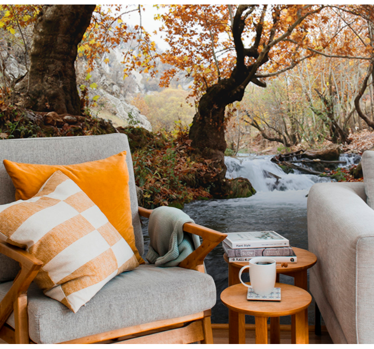 Natur fototapet skovbækens ro - TenStickers