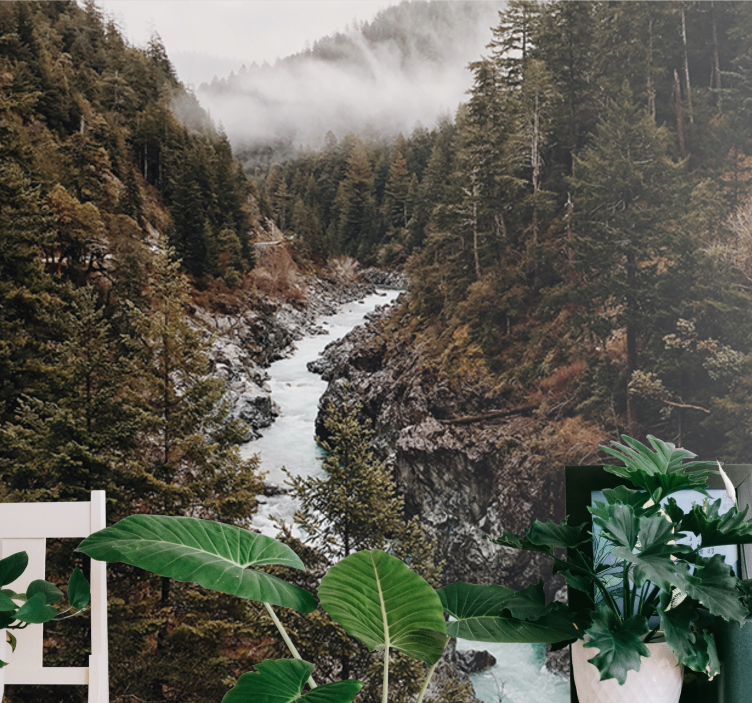 Natur fototapet storslået flodlandskab - TenStickers