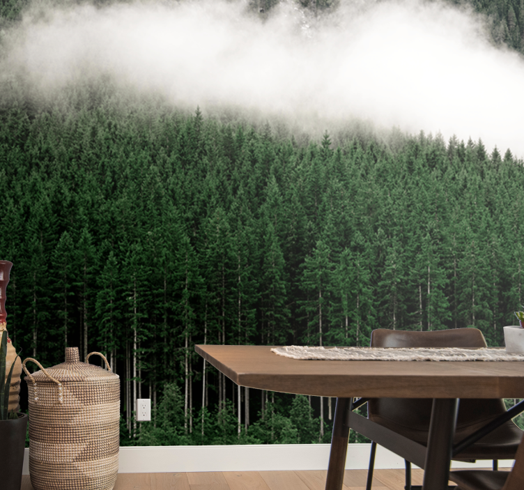 Natur fototapet storslået skovlandskab - TenStickers