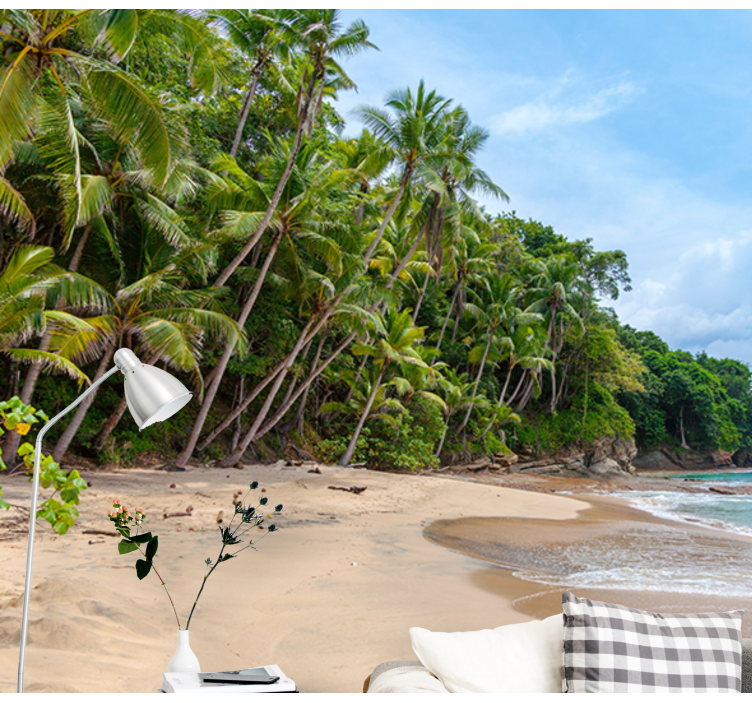 Natur fototapet tropisk kystoase - TenStickers