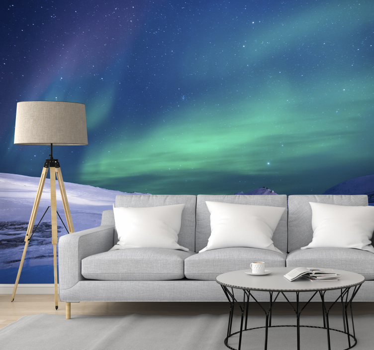 Nordlys himmel fototapet - TenStickers
